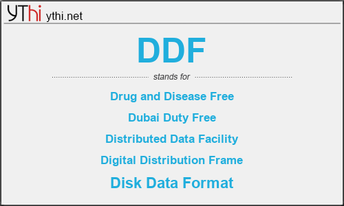 april anire recommends What Is Ddf Stand For